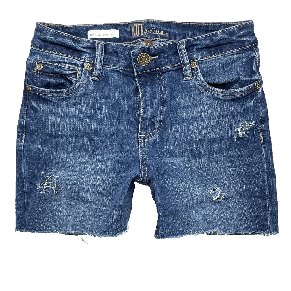 Kut Jean Shorts Women's 27* Raw Crop Slim Y2K Rodeo Daisy‎ Dukes Preppy 90s Chic